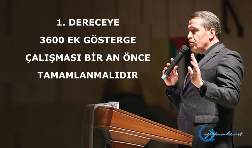 1. Dereceye 3600 Ek Gösterge çalışması bir an önce tamamlanmalıdır