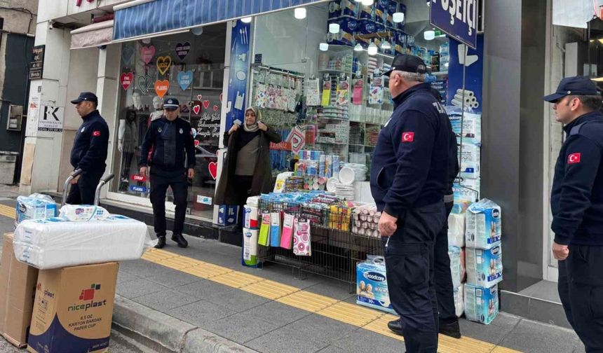 Çorum’da kaldırım işgallerine yönelik denetimler sürüyor