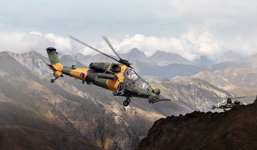 Taarruz helikopterleri ile hedefler başarılı şekilde vurularak imha ediliyor
