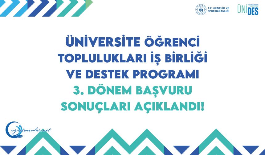 ÜNİDES 3. Dönem Başvuru Sonuçları Açıklandı!