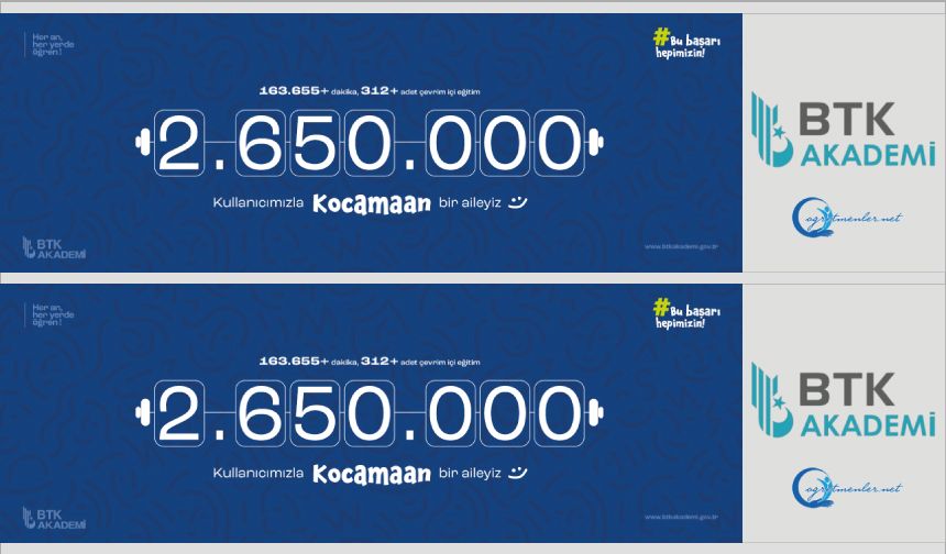 BTK Akademi eğitimlerine 2 milyon 650 bin kişi katıldı