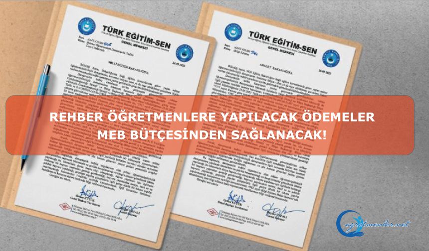 Rehber öğretmenlerin danışmanlık tedbiri ücretleri Milli Eğitim Bakanlığı bütçesinden ödenecek