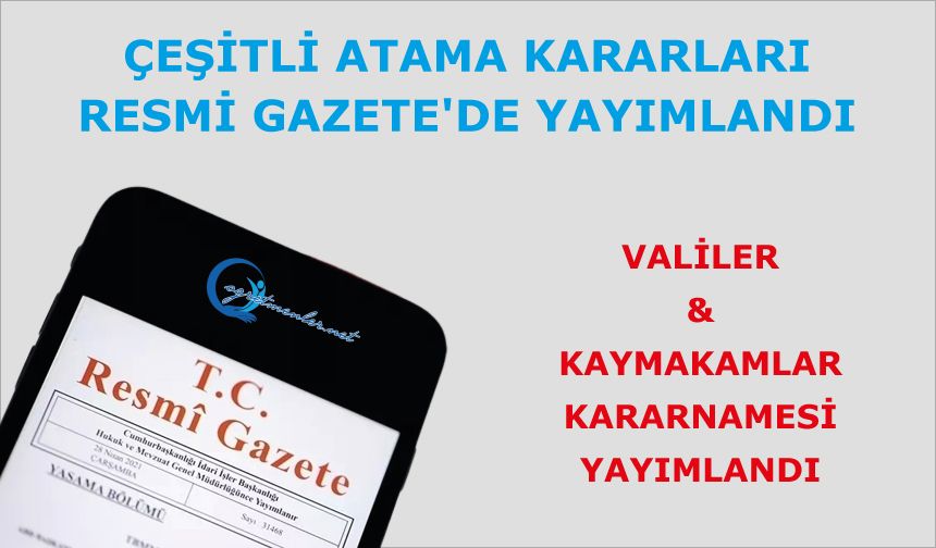 Valiler ve Kaymakamalar Kararnamesi yayımlandı