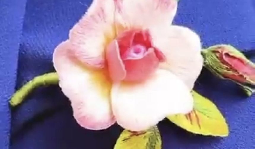 Sarı Pembe Gül Broş