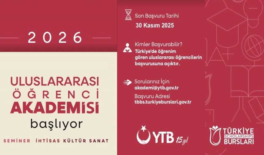 2026 Uluslararası Öğrenci Akademisi Başvuruları