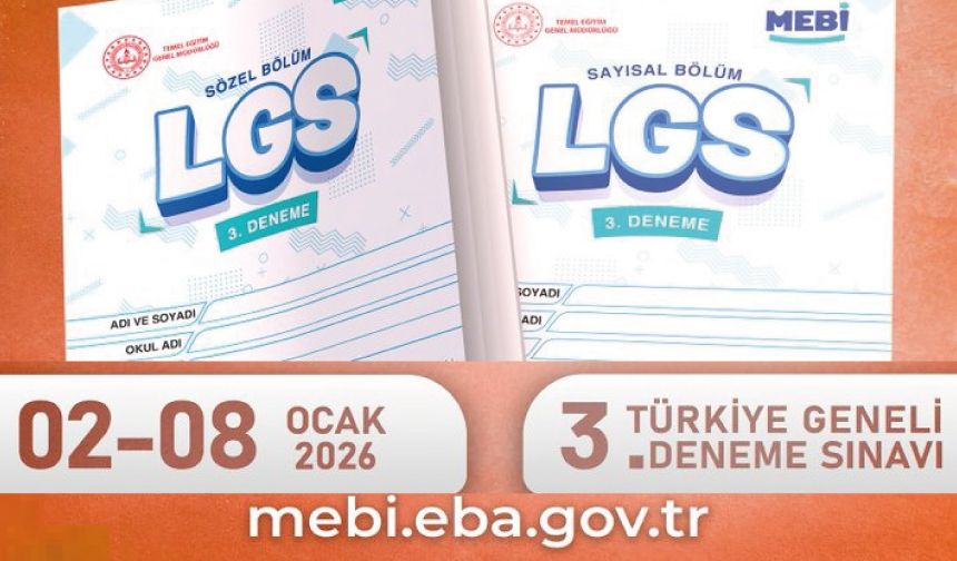 3. çevrim içi denememiz 02-08 Ocak'ta MEBi'de seni bekliyor