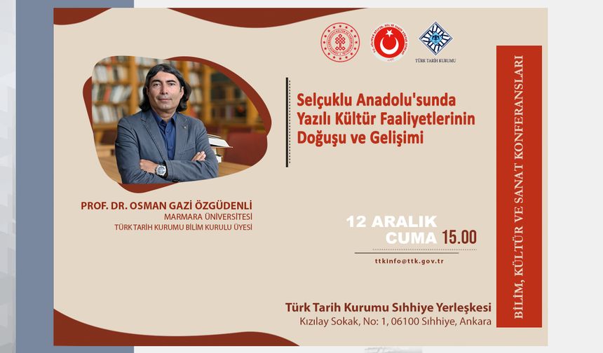 Bilim, Kültür ve Sanat Konferansları’nın Konuğu Prof. Dr. Osman Gazi Özgüdenli