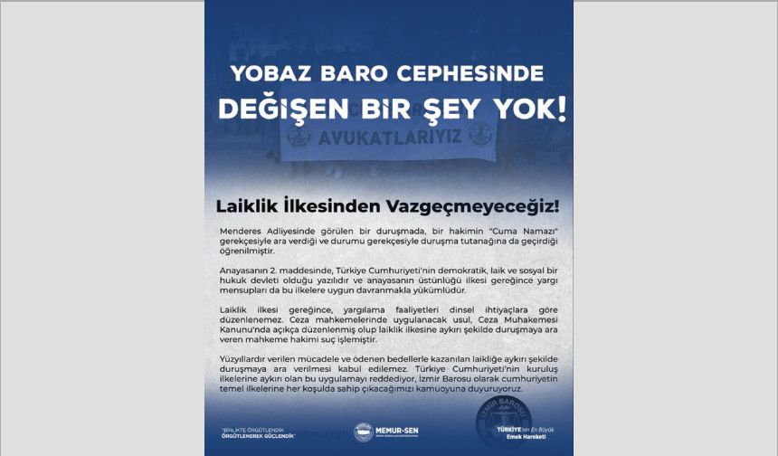 İzmir Barosu’nun açıklaması