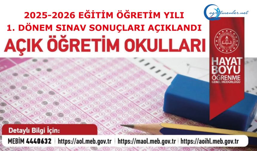 1. Dönem Sınav Sonuçları Açıklandı