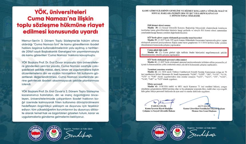 YÖK'ten Üniversitelere "Cuma Namazı saatine ders ve sınav koymayın talimatı"