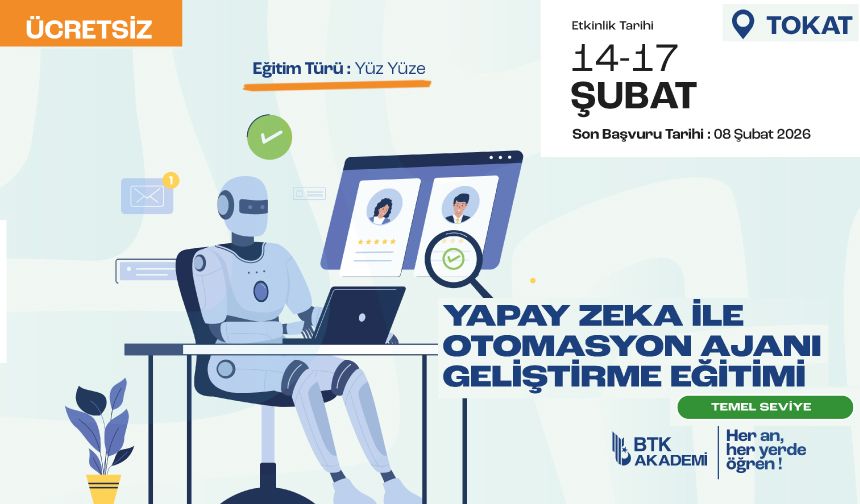 Tokat Yapay Zeka İle Otomasyon Ajanı Geliştirme Eğitimi