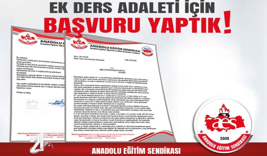 AES: Ek Ders Adaleti İçin Başvuru Yaptık!