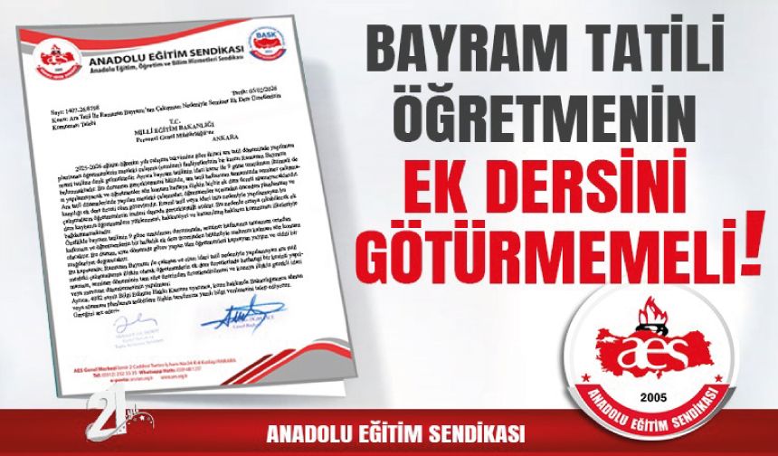 Bayram Tatili Öğretmenin Ek Dersini Götürmemeli