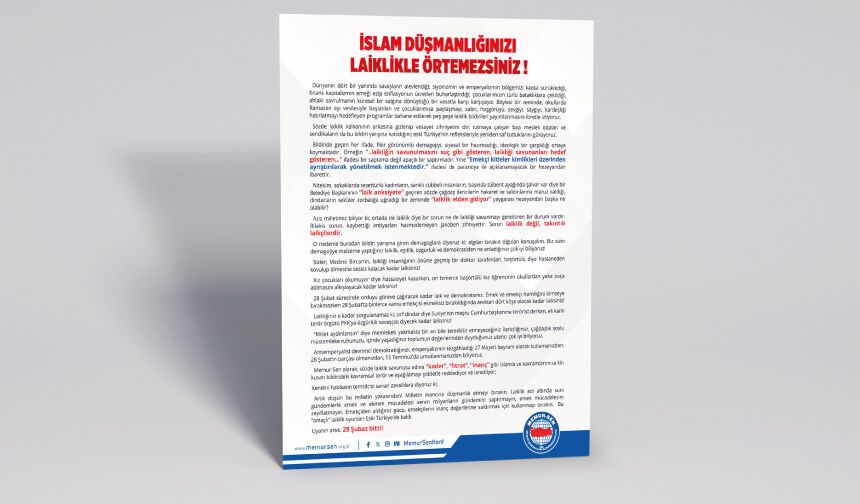 İslam Düşmanlığınızı Laiklikle Örtemezsiniz