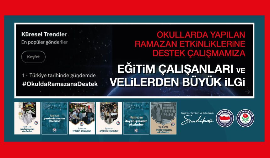 Okullarda Yapılan Ramazan Etkinliklerine Destek Çalışmamıza Eğitim Çalışanları Ve Velilerden Büyük İlgi