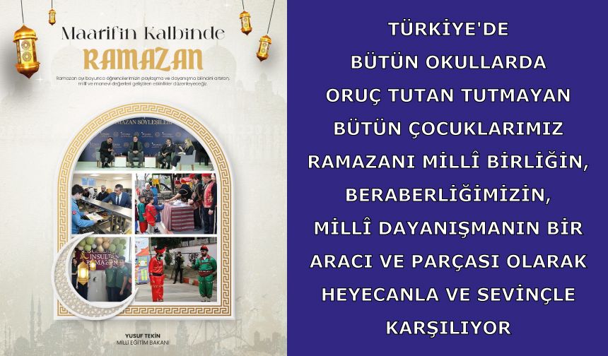 Bütün çocuklarımız ramazanı millî dayanışmanın bir aracı ve parçası olarak heyecanla ve sevinçle karşılıyor