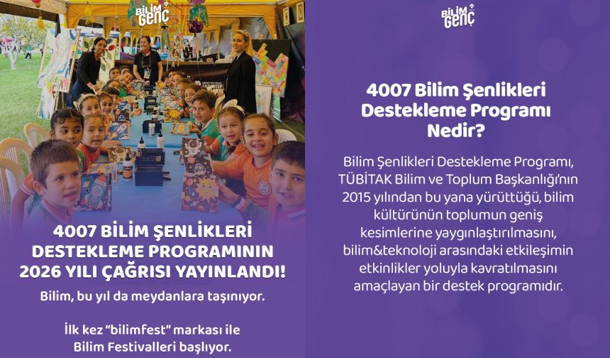 4007 Bilim Şenlikleri Destekleme Programının 2026 Yılı Çağrısı Yayınlandı!