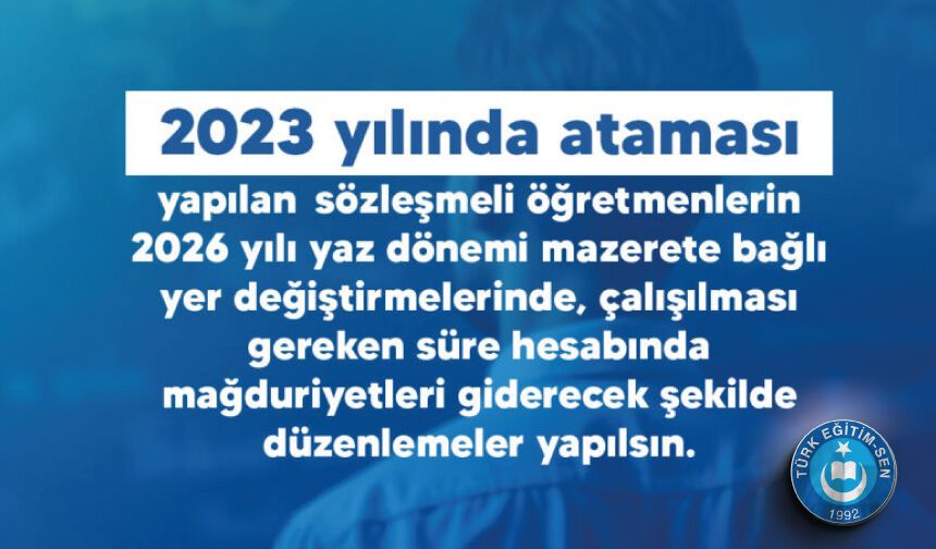 Sözleşmeli Öğretmenlerimizin Yanındayız!