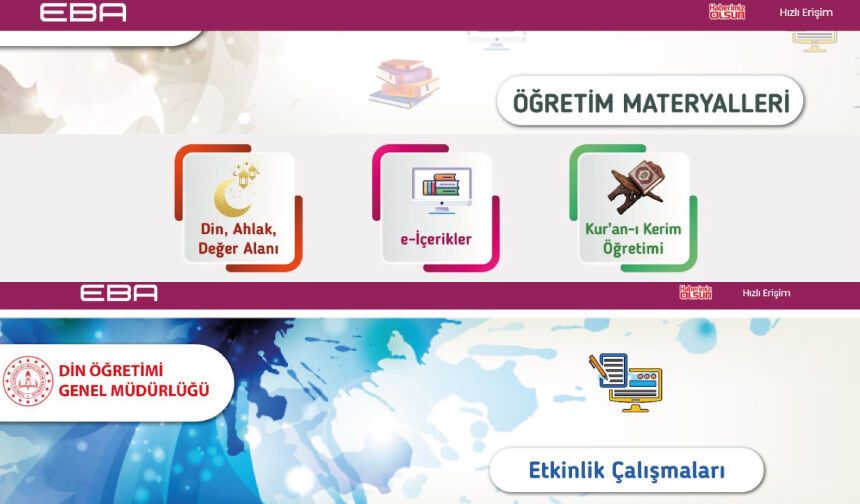 Konu Özetleri”, “TYT Tarama Testi” ve “AYT Tarama Testi” kitapçıkları Din Öğretimi Materyal Soru Havuzu bölümünde