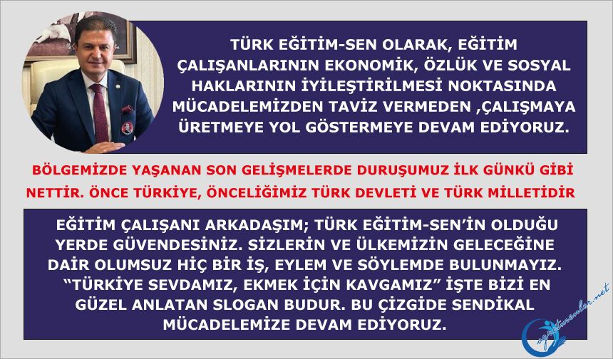 Bölgemizde yaşanan son gelişmelerde duruşumuz ilk günkü gibi nettir. Önce Türkiye, önceliğimiz Türk Devleti ve Türk Milletidir.