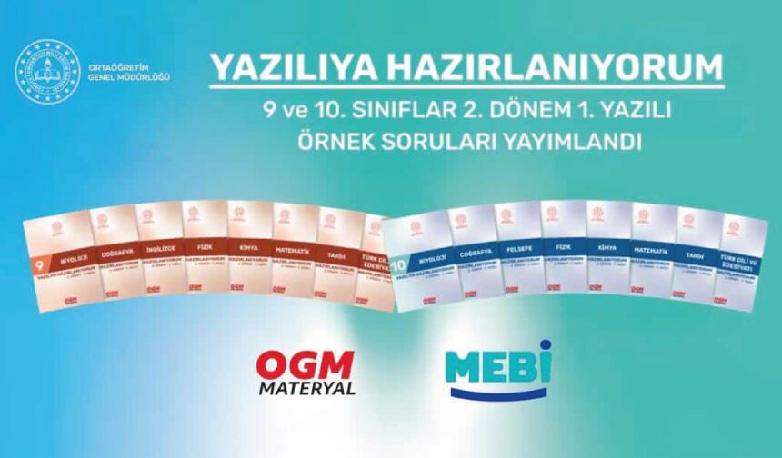 9 Ve 10. Sınıflar İçin 2. Dönem 1. Yazılı Örnek Soruları Yayımlandı