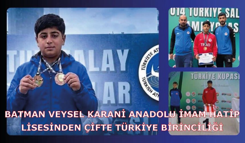 Batman Veysel Karani Anadolu İmam Hatip Lisesinden Çifte Türkiye Birinciliği