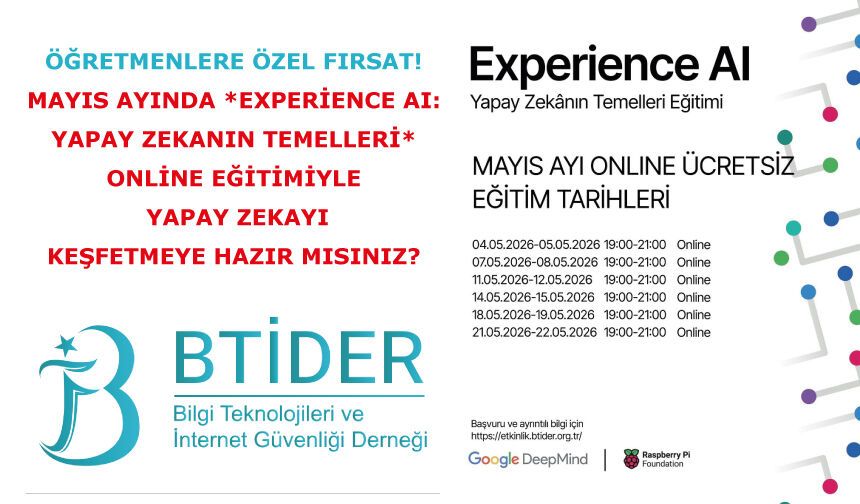 Mayıs ayında *Experience AI: Yapay Zekanın Temelleri* online eğitimiyle yapay zekayı keşfetmeye hazır mısınız?