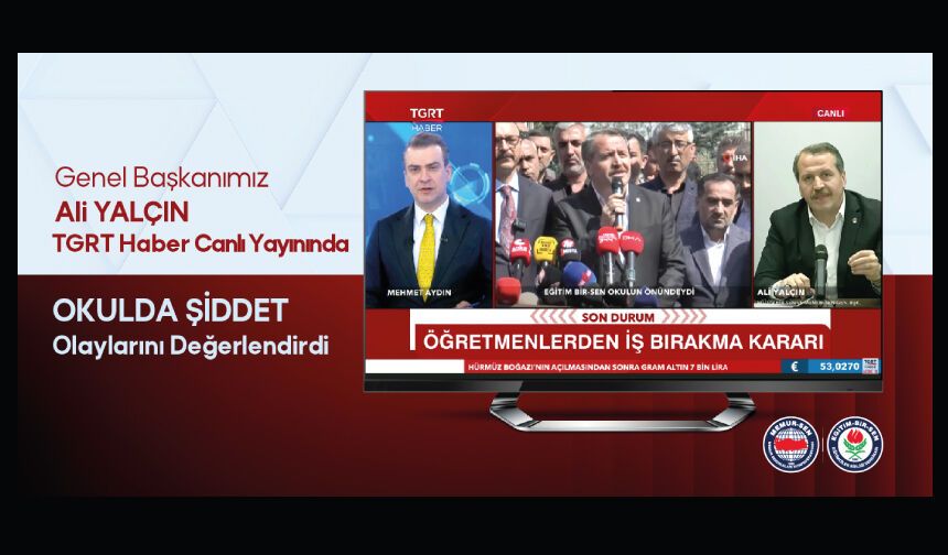 Ali Yalçın TGRT Haber Canlı Yayınında Okulda Şiddet Olaylarını Değerlendirdi