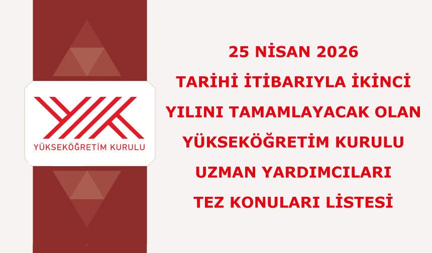 Yükseköğretim Kurulu Uzman Yardımcıları Tez Konuları Listesi
