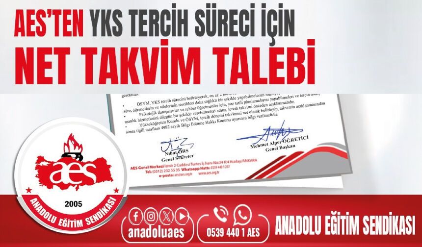 YKS Tercih Süreci İçin Net Takvim Talebi