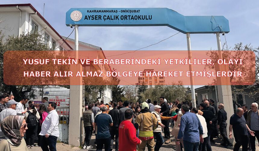 Millî Eğitim Bakanımız Sayın Yusuf Tekin ve beraberindeki yetkililer, olayı haber alır almaz bölgeye hareket etmişlerdir