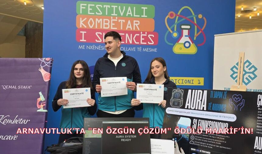 Arnavutluk’ta "En Özgün Çözüm" Ödülü Maarif’in!