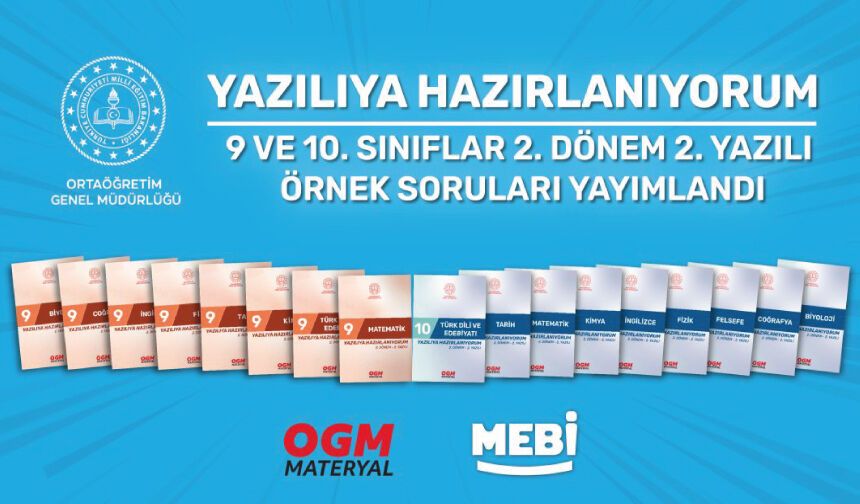 9 ve 10. sınıf öğrencilerine yönelik hazırlanan 2. Dönem 2. Yazılı Örnek Soruları