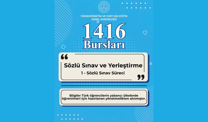 1416 Bursları - Sözlü Sınav Süreci