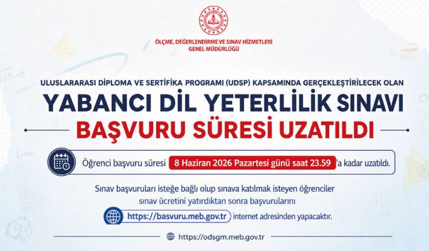 "YABANCI DİL YETERLİLİK SINAVI" BAŞVURU SÜRESİ UZATILDI