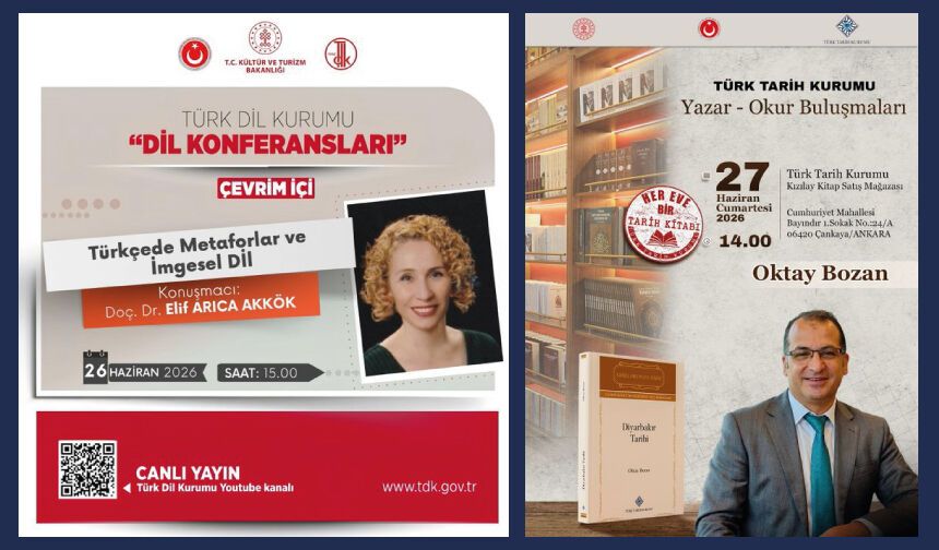 Türk Tarih Kurumu ve Türk Dil Kurumundan İki Etkinlik