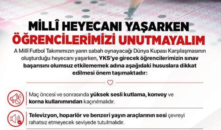 Milli heyecanı yaşarken öğrencilerimiz unutmayalım