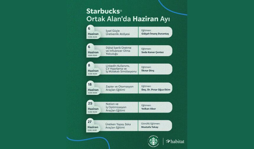 Starbucks Ortak Alan İzmir Haziran Programı