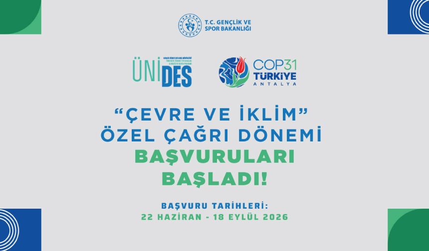 ÜNİDES “Çevre ve İklim” Özel Çağrı Dönemi Başvuruları Başladı!