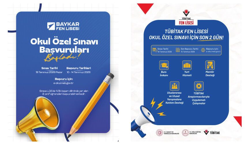 TÜBİTAK Fen Lisesi ve Baykar Fen Lisesi 2026 Okul Özel Sınavı Başvuruları Başladı!
