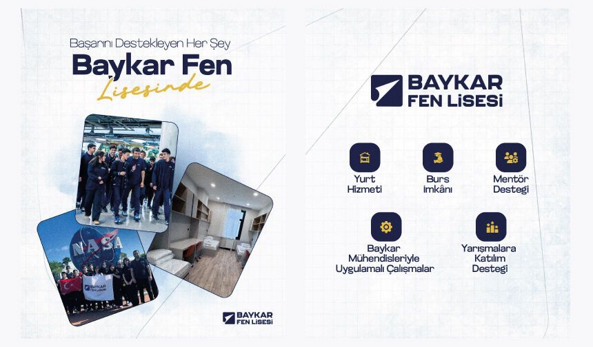 Bilim ve teknoloji yolculuğunda ihtiyaç duyacağın destek Baykar Fen Lisesi'nde seni bekliyor