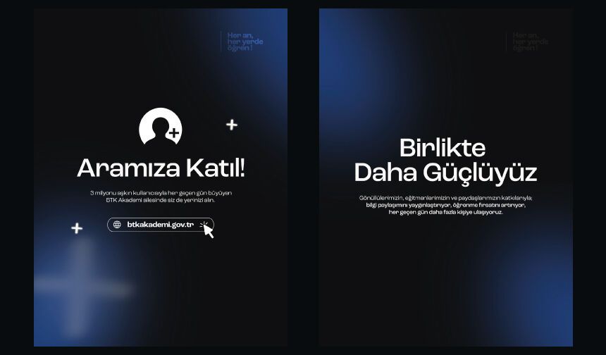 BTK Akademi ailesine;  Gönüllü  Eğitmen  Paydaş olarak katılabilirsin