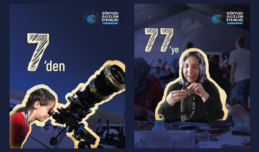 7'den 77'ye yıldızların altında, bilimin ışığında TÜBİTAK Gökyüzü Gözlem Etkinliği'ne bekliyoruz
