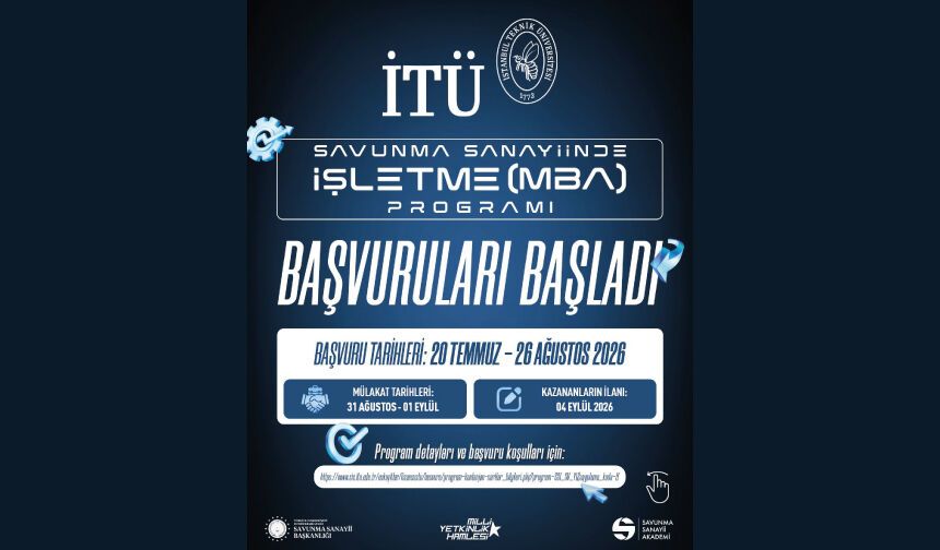 Savunma Sanayiinde İşletme (MBA) Programı ikinci dönem başvuruları başladı!