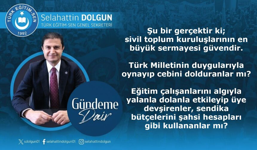 Sivil toplum kuruluşlarının en büyük sermayesi güvendir