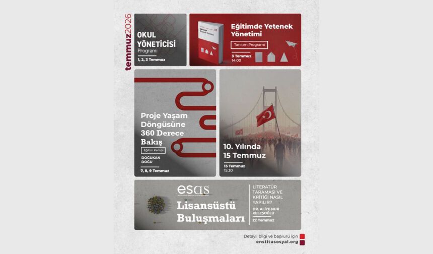Enstitü Sosyal Temmuz ayı etkinlik takvimi