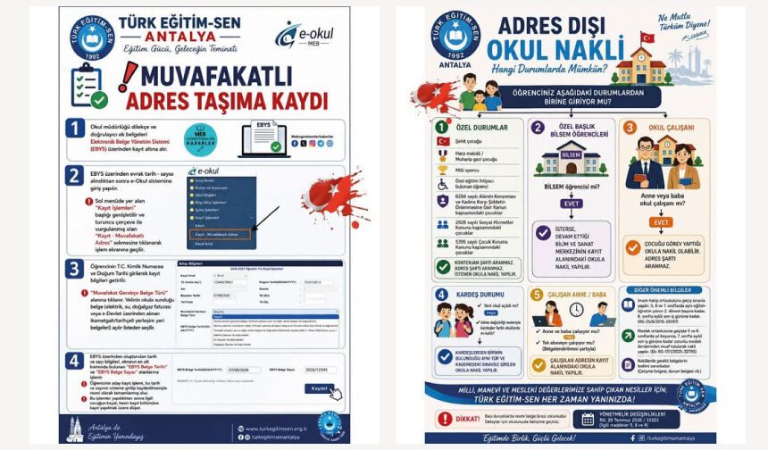 Muvakafakatlı Adres Taşıma ve Adres Dışı Okul Nakli Nasıl Yapılacak?