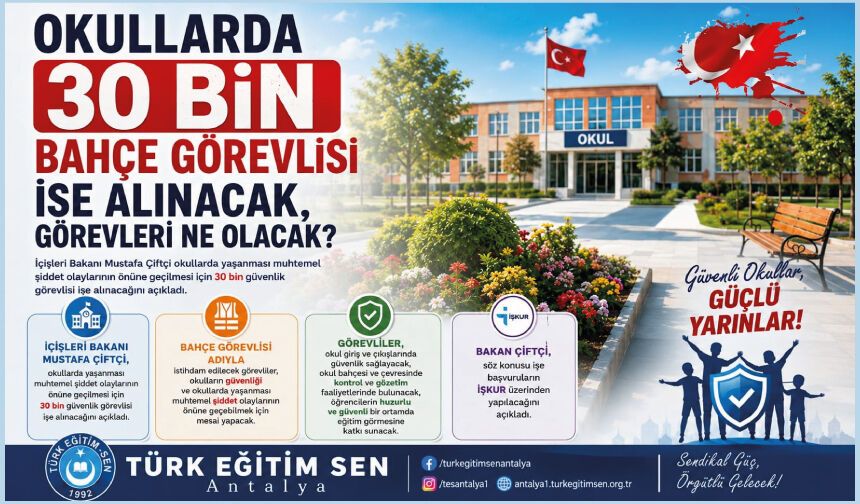Okullara 30 Bin Bahçe Görevlisi Alınacak