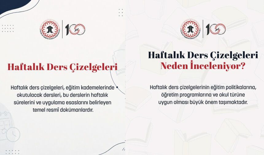 Haftalık Ders Çizelgeleri Hakkında Merak Edilenler