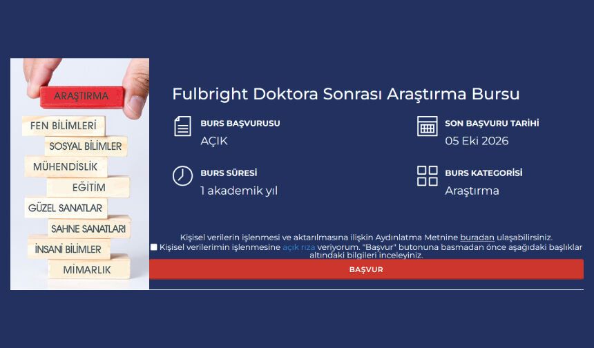Fulbright Doktora Sonrası Araştırma Bursu